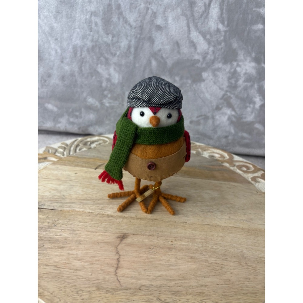 Target Wondershop Featherly Friends Bird Figurine Plaid Scarf Houndstooth Hat